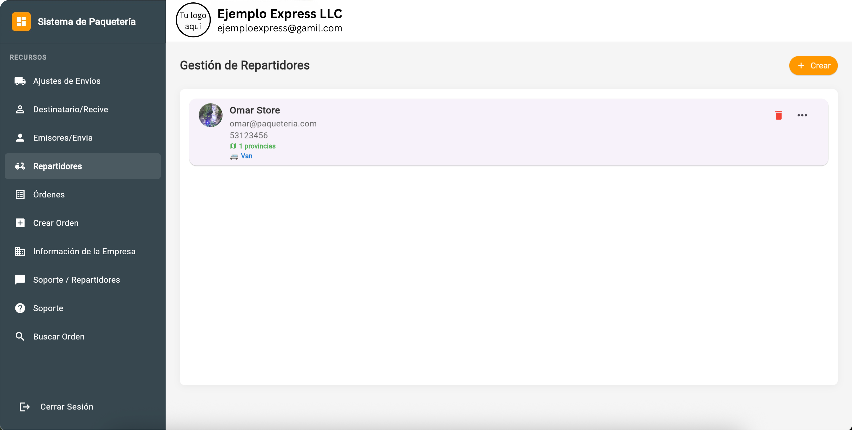 Soporte Repartidores